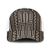 Mali Mud Cloth Baseball Net Cap Bogolanfini Pattern - Wonder Print Shop
