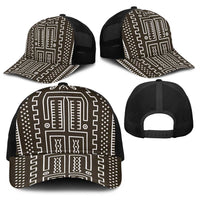 Mali Mud Cloth Baseball Net Cap Bogolanfini Pattern - Wonder Print Shop