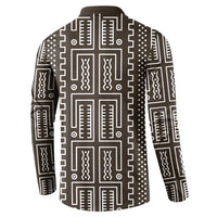 Mali Mud Cloth Button Sweatshirt Bogolanfini Pattern - Wonder Print Shop