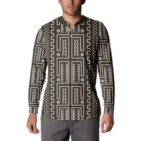 Mali Mud Cloth Button Sweatshirt Bogolanfini Pattern - Wonder Print Shop