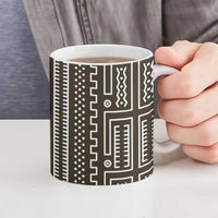 Mali Mud Cloth Ceramic Mug Bogolanfini Pattern - Wonder Print Shop