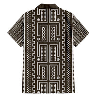 Mali Mud Cloth Family Matching Off The Shoulder Long Sleeve Dress and Hawaiian Shirt Bogolanfini Pattern - Wonder Print Shop
