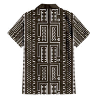 Mali Mud Cloth Family Matching Off Shoulder Short Dress and Hawaiian Shirt Bogolanfini Pattern - Wonder Print Shop
