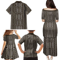 Mali Mud Cloth Family Matching Puletasi and Hawaiian Shirt Bogolanfini Pattern - Wonder Print Shop