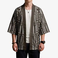 Mali Mud Cloth Kimono Bogolanfini Pattern - Wonder Print Shop