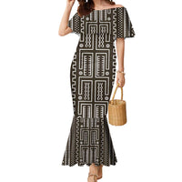 Mali Mud Cloth Mermaid Dress Bogolanfini Pattern - Wonder Print Shop