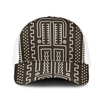 Mali Mud Cloth Mesh Trucker Cap Bogolanfini Pattern - Wonder Print Shop