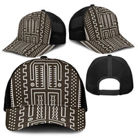 Mali Mud Cloth Mesh Trucker Cap Bogolanfini Pattern - Wonder Print Shop
