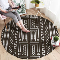 Mali Mud Cloth Round Carpet Bogolanfini Pattern - Wonder Print Shop