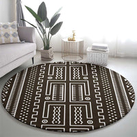 Mali Mud Cloth Round Carpet Bogolanfini Pattern - Wonder Print Shop