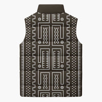 Mali Mud Cloth Sleeveless Puffer Jacket Bogolanfini Pattern - Wonder Print Shop