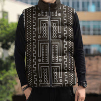 Mali Mud Cloth Sleeveless Puffer Jacket Bogolanfini Pattern - Wonder Print Shop