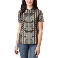 Mali Mud Cloth Women Polo Shirt Bogolanfini Pattern - Wonder Print Shop