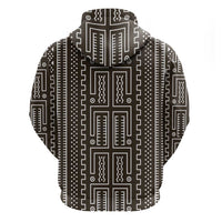 Mali Mud Cloth Zip Hoodie Bogolanfini Pattern - Wonder Print Shop