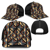 Mali Mud Cloth Legacy Pattern Baseball Net Cap Ethnic Geometry Style - Wonder Print Shop