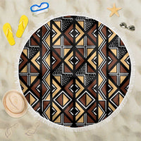Mali Mud Cloth Legacy Pattern Beach Blanket Ethnic Geometry Style - Wonder Print Shop