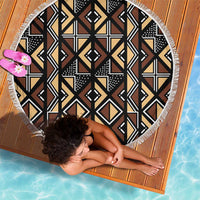 Mali Mud Cloth Legacy Pattern Beach Blanket Ethnic Geometry Style - Wonder Print Shop