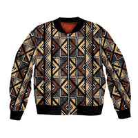 Mali Mud Cloth Legacy Pattern Bomber Jacket Ethnic Geometry Style - Wonder Print Shop