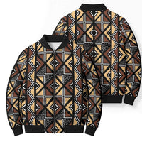 Mali Mud Cloth Legacy Pattern Bomber Puffer Jacket Ethnic Geometry Style - Wonder Print Shop