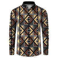 Mali Mud Cloth Legacy Pattern Button Sweatshirt Ethnic Geometry Style - Wonder Print Shop