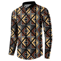 Mali Mud Cloth Legacy Pattern Button Sweatshirt Ethnic Geometry Style - Wonder Print Shop