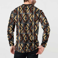 Mali Mud Cloth Legacy Pattern Button Sweatshirt Ethnic Geometry Style - Wonder Print Shop