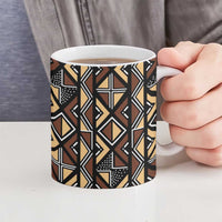 Mali Mud Cloth Legacy Pattern Ceramic Mug Ethnic Geometry Style - Wonder Print Shop