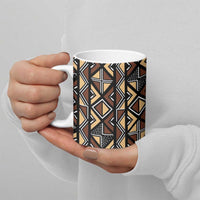Mali Mud Cloth Legacy Pattern Ceramic Mug Ethnic Geometry Style - Wonder Print Shop