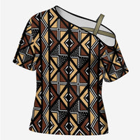 Mali Mud Cloth Legacy Pattern Cross Shoulder Shirt Ethnic Geometry Style - Wonder Print Shop