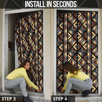 Mali Mud Cloth Legacy Pattern Door Cover Ethnic Geometry Style - Wonder Print Shop