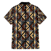 Mali Mud Cloth Legacy Pattern Family Matching Off The Shoulder Long Sleeve Dress and Hawaiian Shirt Ethnic Geometry Style - Wonder Print Shop