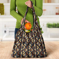 Mali Mud Cloth Legacy Pattern Grocery Bag Ethnic Geometry Style - Wonder Print Shop