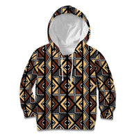 Mali Mud Cloth Legacy Pattern Kid Hoodie Ethnic Geometry Style - Wonder Print Shop