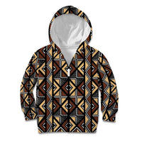 Mali Mud Cloth Legacy Pattern Kid Hoodie Ethnic Geometry Style - Wonder Print Shop