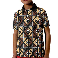 Mali Mud Cloth Legacy Pattern Kid Polo Shirt Ethnic Geometry Style - Wonder Print Shop
