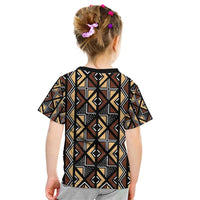 Mali Mud Cloth Legacy Pattern Kid T Shirt Ethnic Geometry Style - Wonder Print Shop