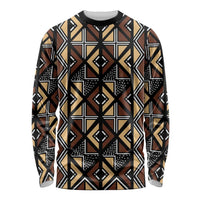 Mali Mud Cloth Legacy Pattern Long Sleeve Shirt Ethnic Geometry Style - Wonder Print Shop
