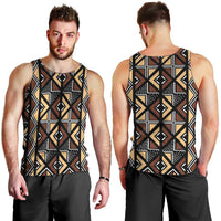 Mali Mud Cloth Legacy Pattern Men Tank Top Ethnic Geometry Style - Wonder Print Shop