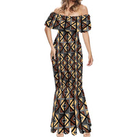 Mali Mud Cloth Legacy Pattern Mermaid Dress Ethnic Geometry Style - Wonder Print Shop