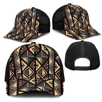 Mali Mud Cloth Legacy Pattern Mesh Trucker Cap Ethnic Geometry Style - Wonder Print Shop