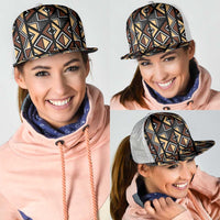 Mali Mud Cloth Legacy Pattern Mesh Trucker Cap Ethnic Geometry Style - Wonder Print Shop