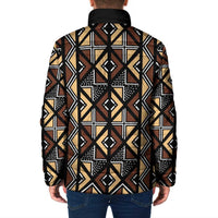 Mali Mud Cloth Legacy Pattern Padded Jacket Ethnic Geometry Style - Wonder Print Shop