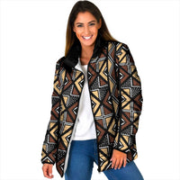 Mali Mud Cloth Legacy Pattern Padded Jacket Ethnic Geometry Style - Wonder Print Shop