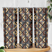 Mali Mud Cloth Legacy Pattern Skinny Tumbler Ethnic Geometry Style - Wonder Print Shop