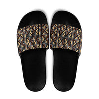 Mali Mud Cloth Legacy Pattern Slide Sandals Ethnic Geometry Style - Wonder Print Shop