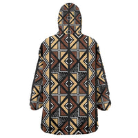 Mali Mud Cloth Legacy Pattern Wearable Blanket Hoodie Ethnic Geometry Style - Wonder Print Shop
