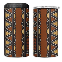 Mali Mud Cloth African Village 4 in 1 Can Cooler Tumbler Ethnic Geometry Style - Wonder Print Shop