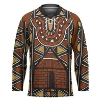 Mali Mud Cloth African Village Hockey Jersey Ethnic Geometry Style - Wonder Print Shop
