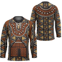 Mali Mud Cloth African Village Hockey Jersey Ethnic Geometry Style - Wonder Print Shop