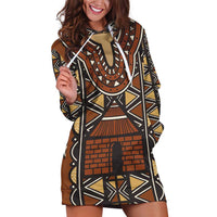 Mali Mud Cloth African Village Hoodie Dress Ethnic Geometry Style - Wonder Print Shop